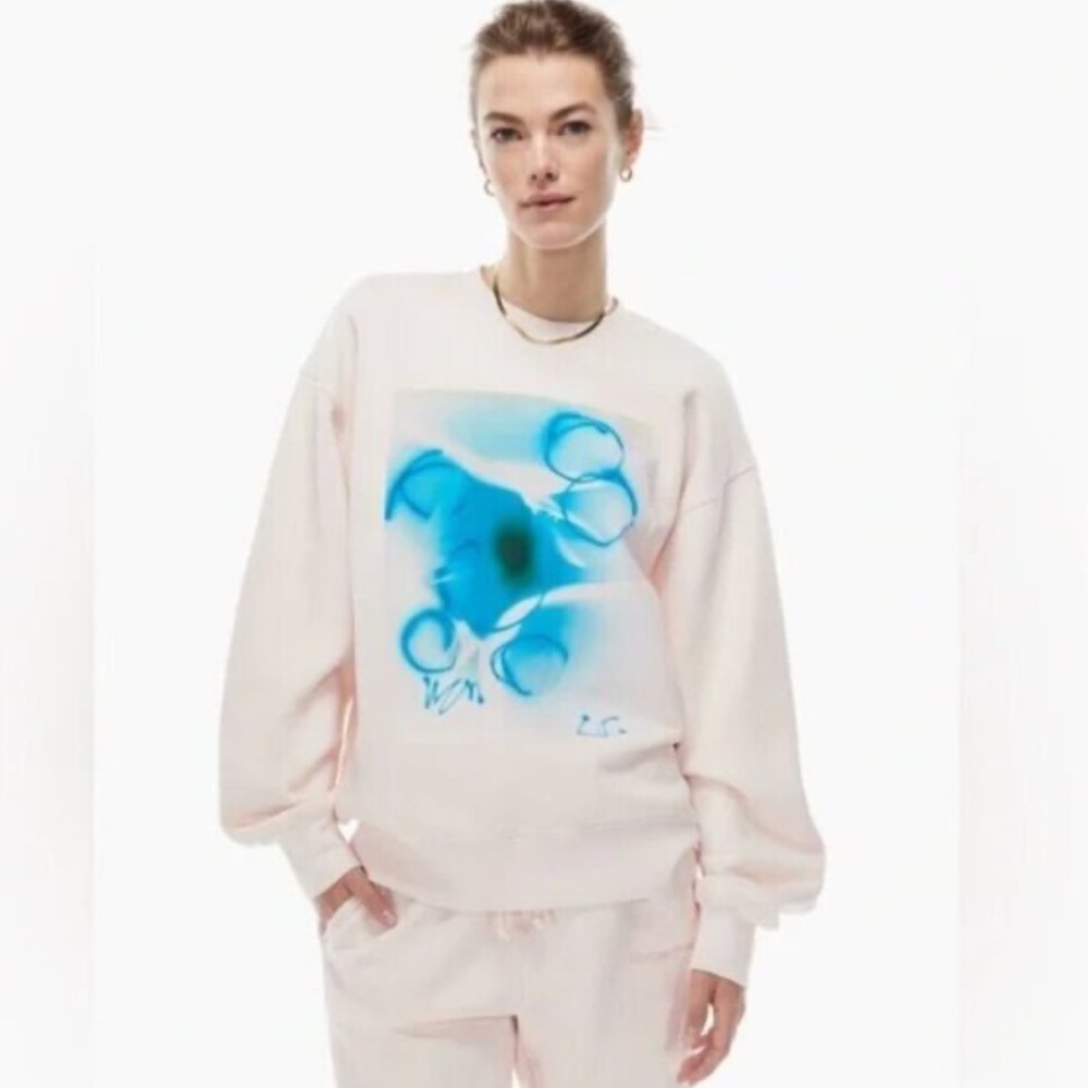 Aritzia Community x Lea Colombo Limited Edition Crewneck Pink Blue